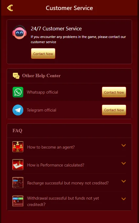PKplus customer service page showing 24/7 live chat support, WhatsApp, Telegram, and common FAQ section